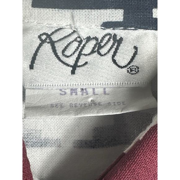 Roper Vintage Southwestern Aztec Shirt Woman Small USA Long Sleeve Cotton - Picture 8 of 11